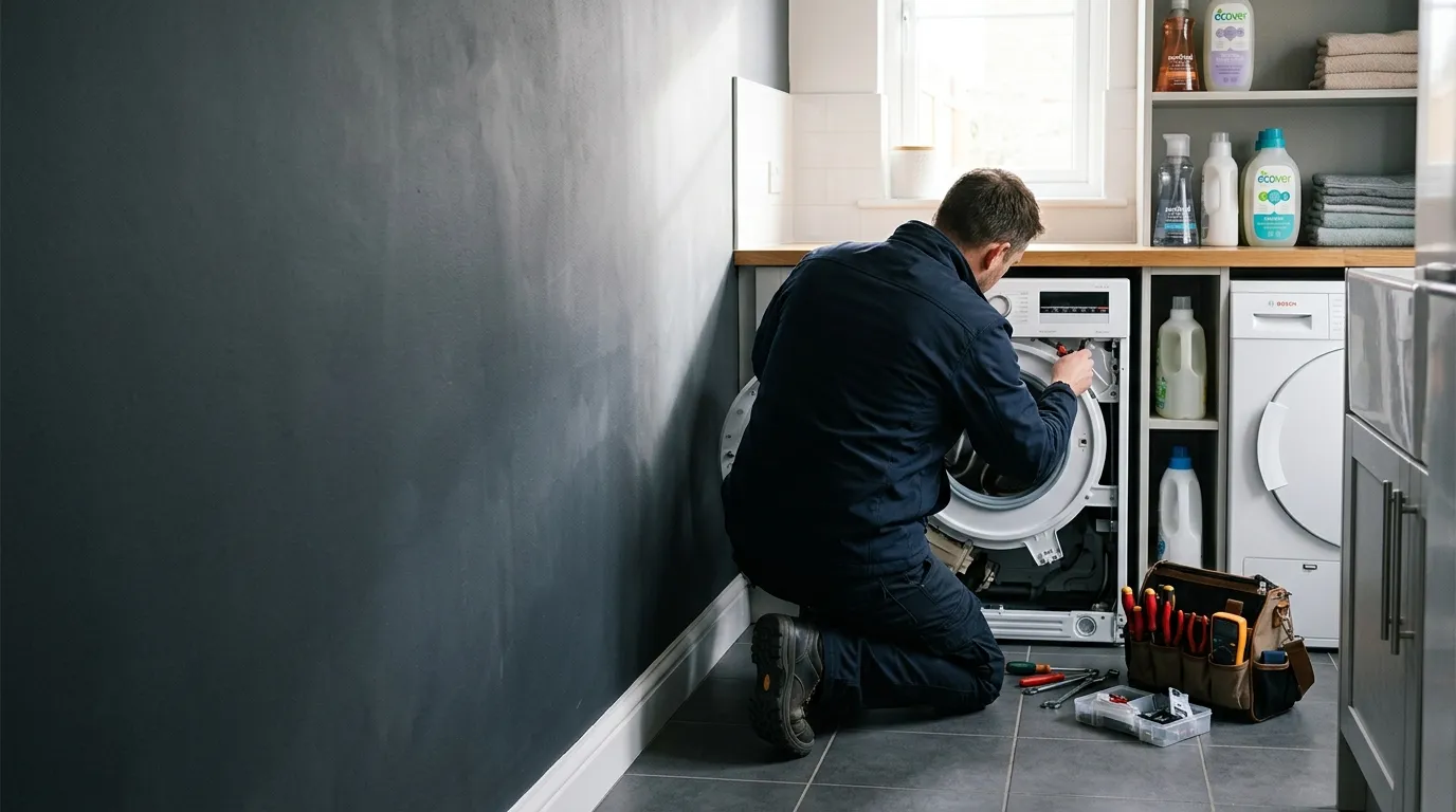 Técnico realizando servicio técnico y reparación a domicilio